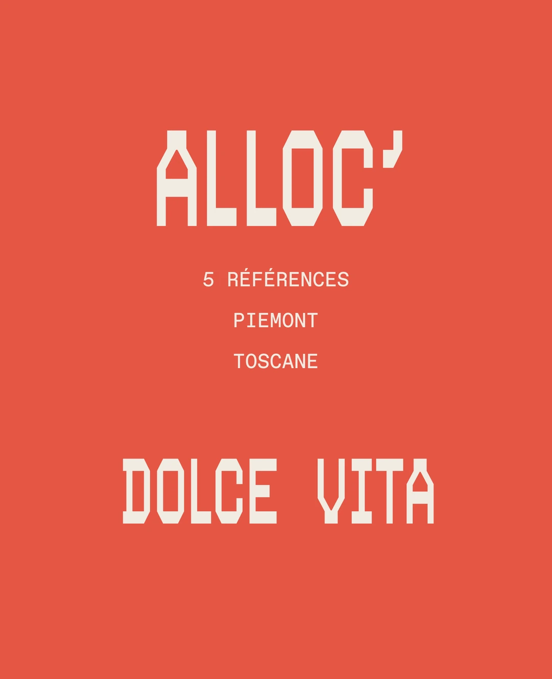 Visuel d'annonce de la Wyne Alloc' Dolce Vita, avril 2026
