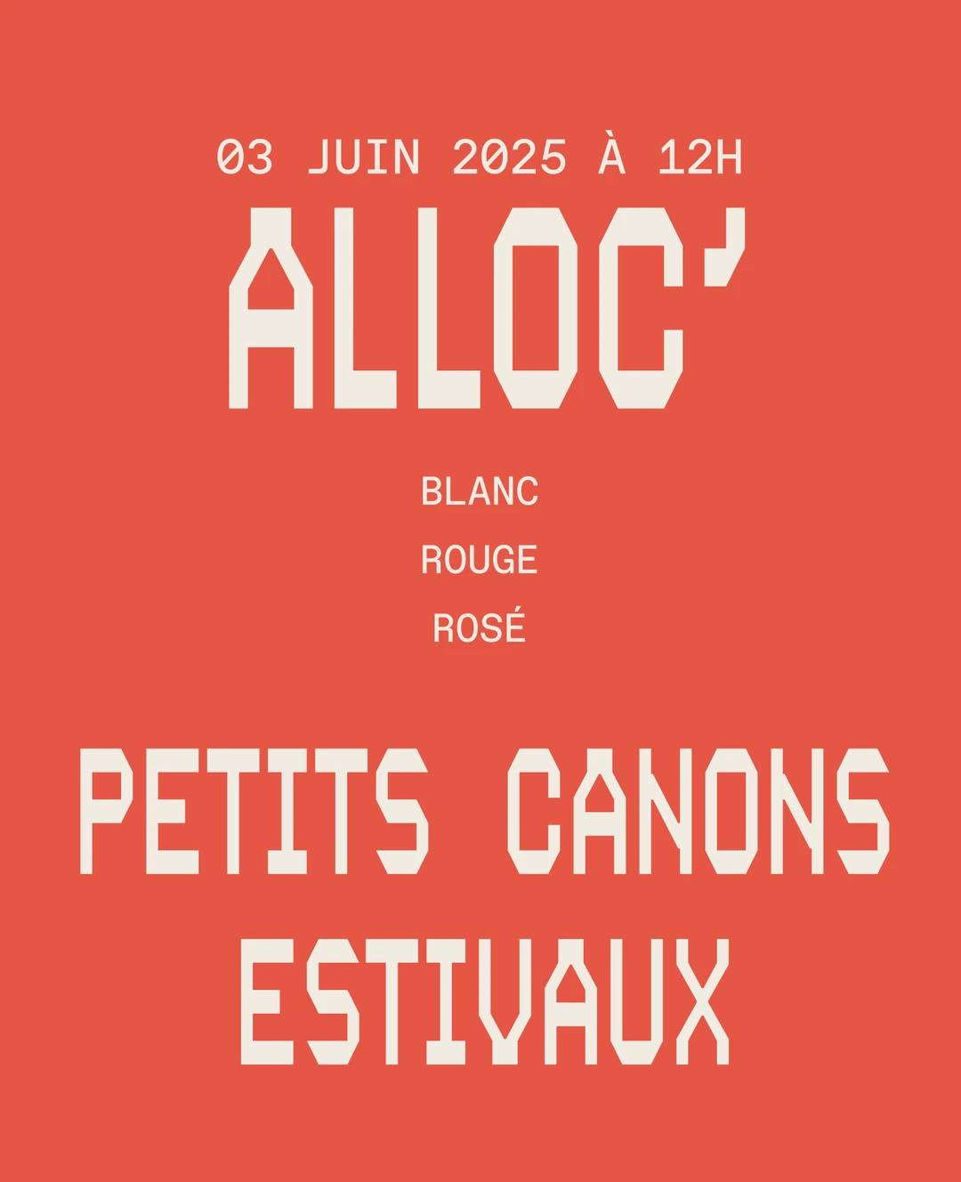 Visuel d'annonce de la Wyne Alloc' Petits canons estivaux, juin 2025